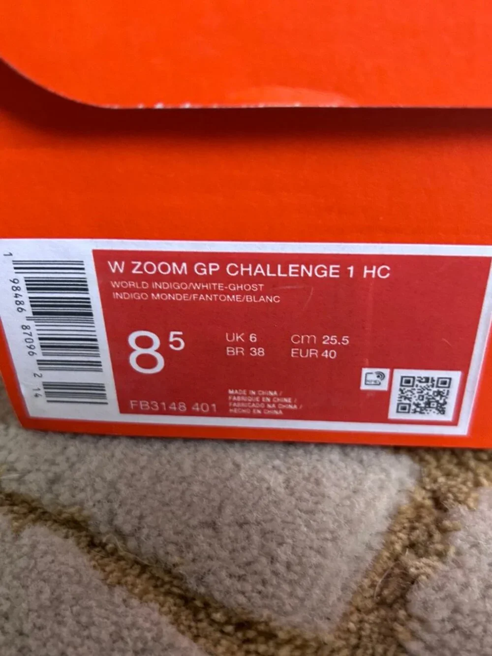 Nike GP Challenge 1 Indigo/Wh/Ghost Women's Hard Court Tennis Sneakers 8.5 NIB